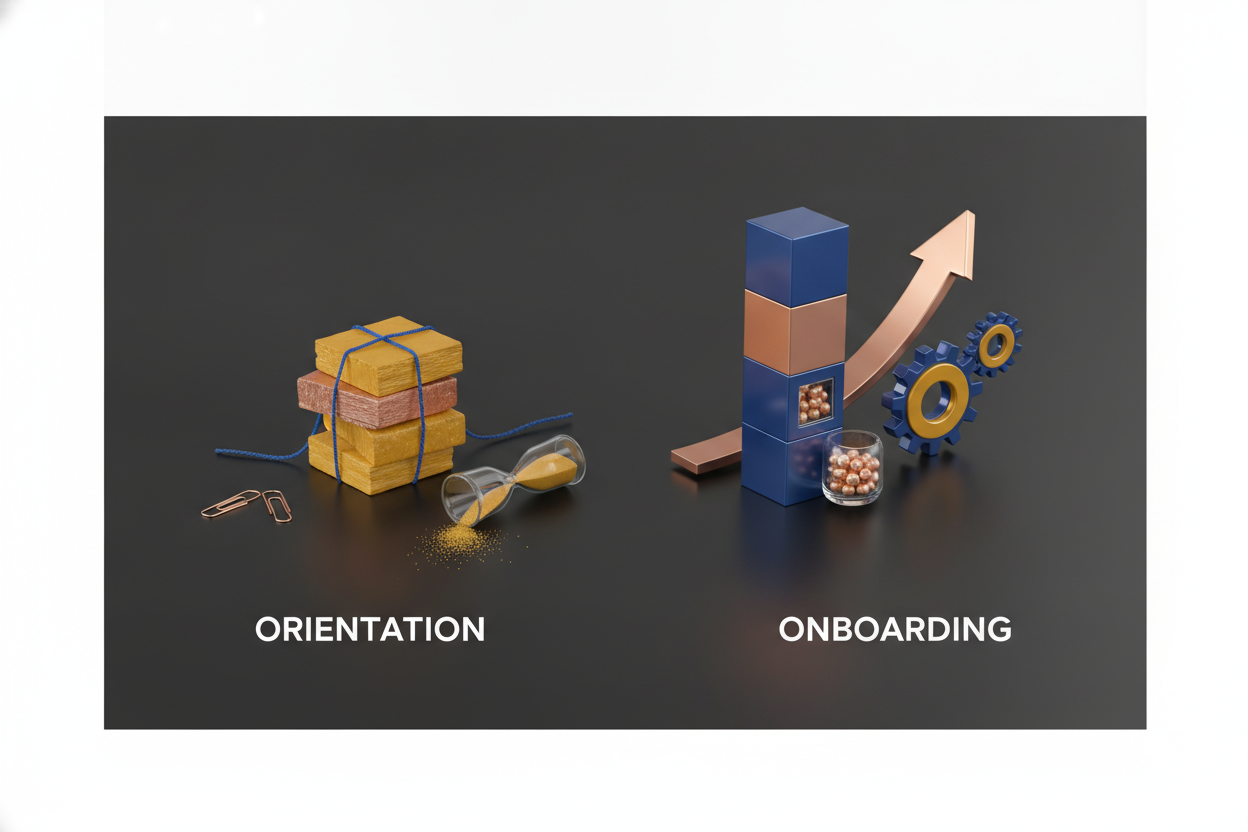 Infographic image for Why do new hires keep quitting so soon after starting? | What is the difference between orientation and onboarding?