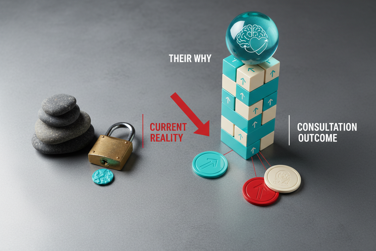 Infographic image for What 'I Can't Afford It' Actually Means: The Objection That Reveals Your Consultation Gap | Connect to Their 'Why'