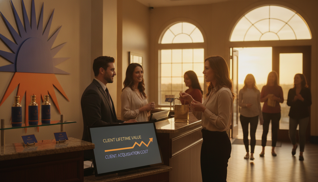 Bookend image for Why Your Med Spa Is Busy But Not Profitable: The Volume Trap Explained | Client Acquisition Cost Versus Lifetime Value