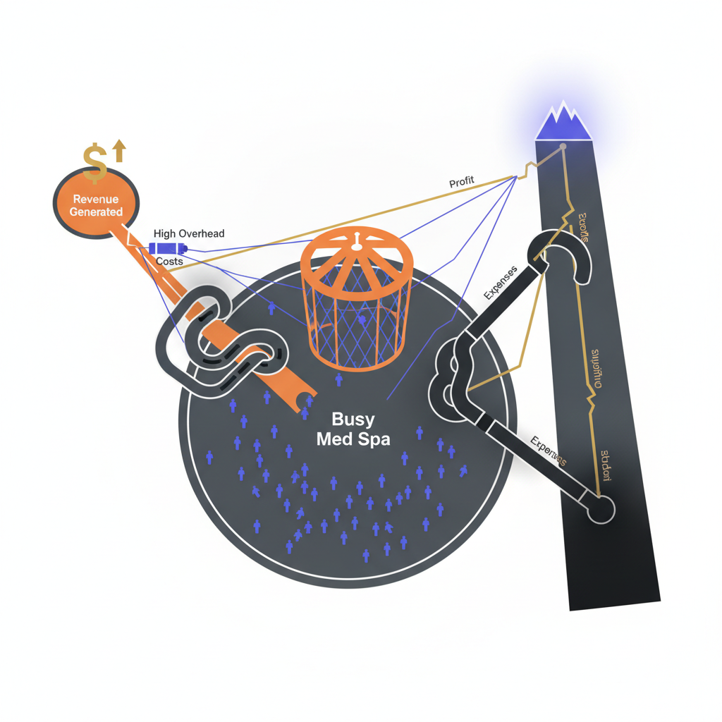 Diagram image for Why Your Med Spa Is Busy But Not Profitable: The Volume Trap Explained | Quick Answer
